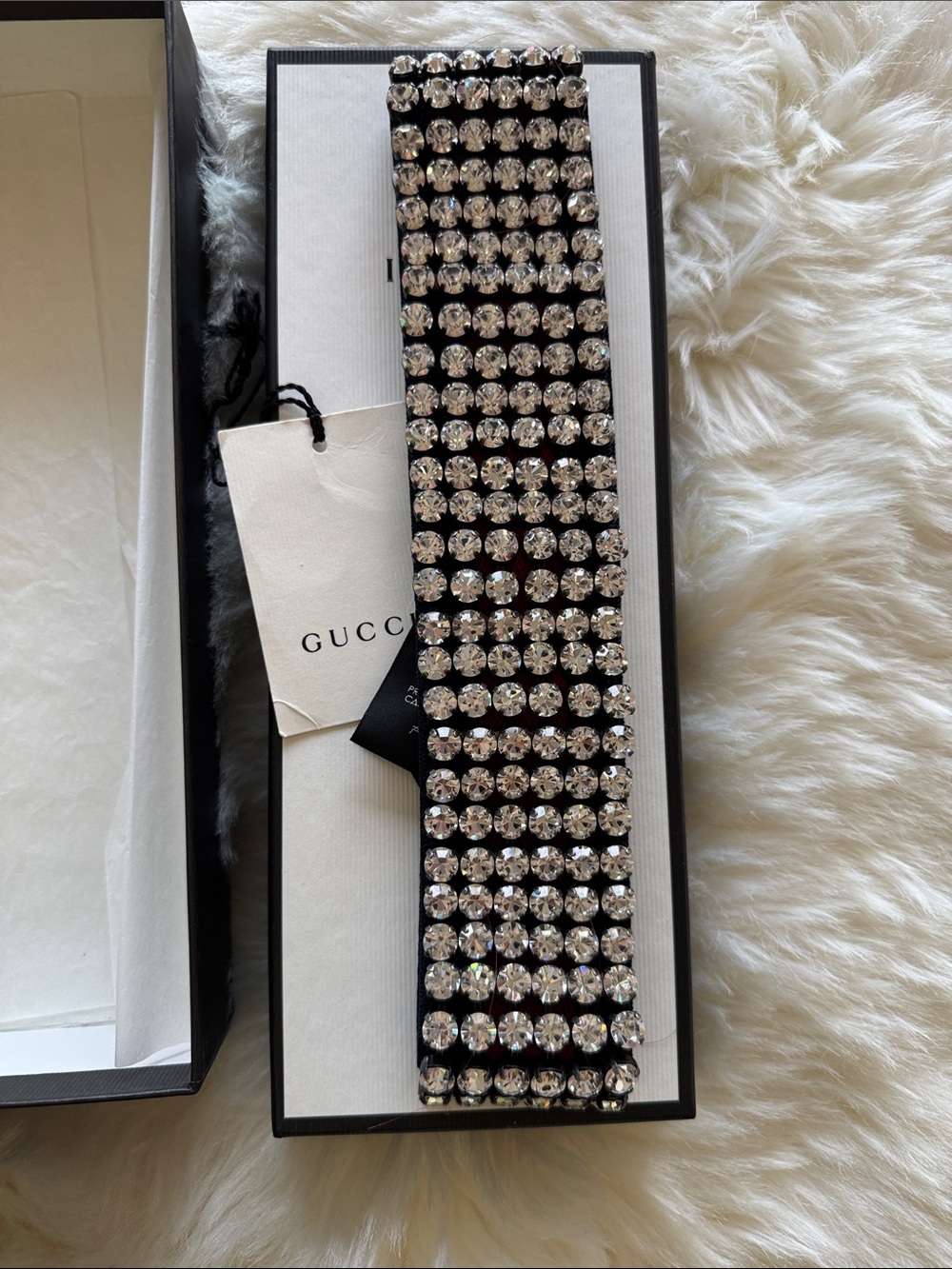 Gucci navy & red  Crystal-Embellished Stretch headband.. - Picture 7 of 14